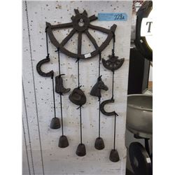 Cast Iron Western Theme Wind Chime