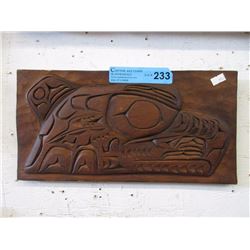 First Nations Carved Wood Wall Plaque