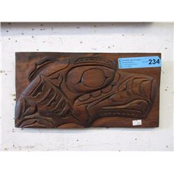 First Nations Carved Wood Wall Plaque
