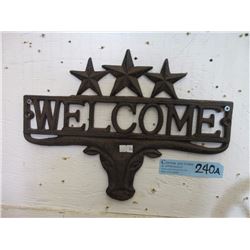 Western Themed Cast Iron Welcome Sign