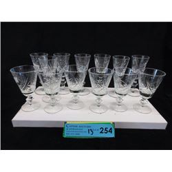 13 Pinwheel Crystal Liqueur & Sherry Glasses