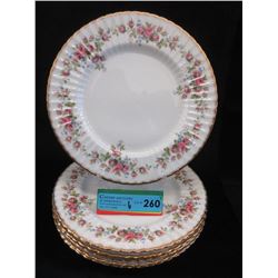 Six 11" Vintage Paragon Plates - Moss Rose