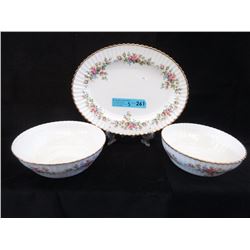 3 Pieces of Vintage Paragon China - Moss Rose