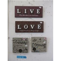 4 Inspirational Wall Plaques