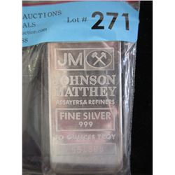 10 Oz. Vintage Johnson Matthey .999 Silver Bar