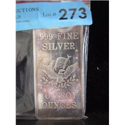 10 Oz. Vintage .999 Silver Bar