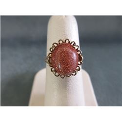 10KT Yellow Gold Sunstone Solitaire Ring