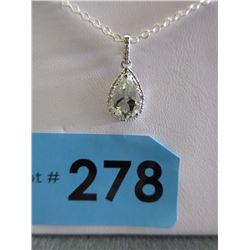 Green Amethyst & Diamond Necklace