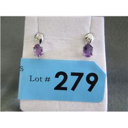 New Purple Amethyst & Diamond Earrings