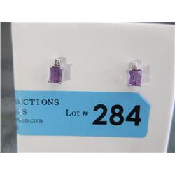 New Purple Amethyst Stud Earrings