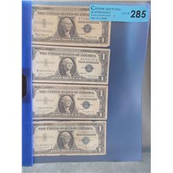 4 x Vintage American Silver Certificates