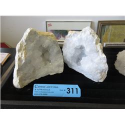 5 Pound Quartz Crystal Geode - 2 Pieces