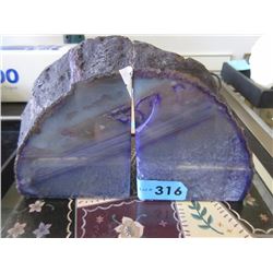 Pair of Brazilian Agate and Crystal Bookends