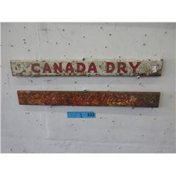 2 Vintage Metal Advertising Door Pull Covers