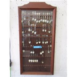 Collector Spoons in Wood Wall Display