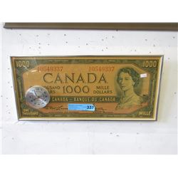 Canada $1000 Bill Wall Clock