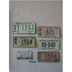 6 Vehicle License Plates