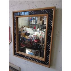 Wood & Tile Framed Wall Mirror