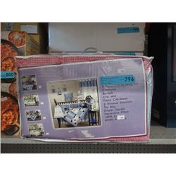 New 9 Piece Crib Bedding Set