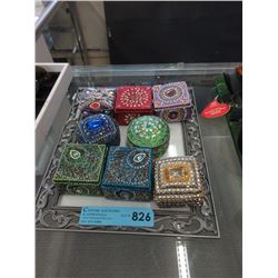 8 Sparkly Trinket Boxes - Most are Like New