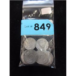 10 WWII Nazi German Eagle & Swastika Zinc Coins