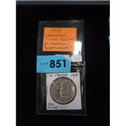 1958 Canadian Silver Dollar - .800 Silver