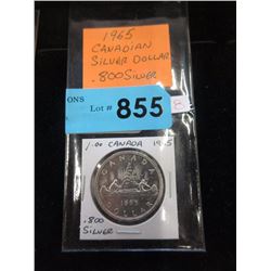 1965 Canadian Silver Dollar - .800 Silver