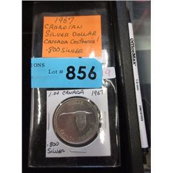 1967 Canadian Centennial Silver Dollar Coin