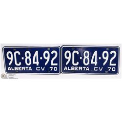 NEW 1970 MATCHING LICENSE PLATES