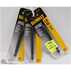 LOT OF 3 DEWALT PHILLIPS POWER BITS