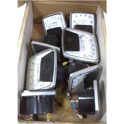 BOX OF ASSORTED ELECTRICAL PANEL METERS