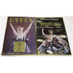LOT OF 2 - FRAMED BROADWAY SHOW POSTERS  14" X 22