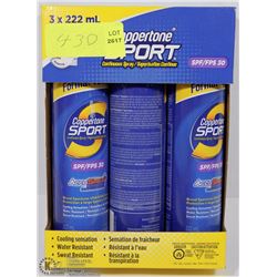 LOT OF 3X222ML COPPERTONE SPORT SUNSCREENS