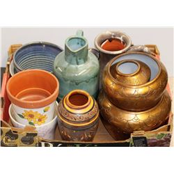FLAT OF ASSORTED PLANT POTS SOME POTTERY SOME