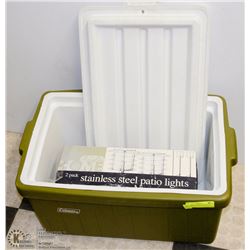 COLEMAN COOLER WITH SOLAR LIGHTS