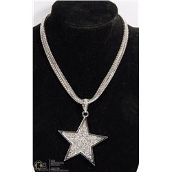 RHINESTONE PLANT STAR PENDANT ON CHAIN