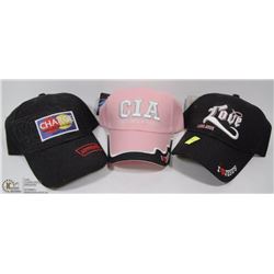 3 ASSORTED CHRISTIAN BALL CAPS