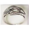 Image 2 : #3-STERLING SILVER DIAMOND (0.18CT) RING