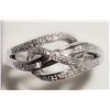 Image 3 : #3-STERLING SILVER DIAMOND (0.18CT) RING