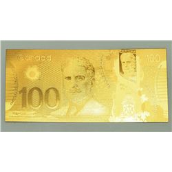 #5-24KT GOLD FOIL CANADIAN $100 BILL