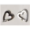 Image 1 : #7-STERLING SILVER DIAMOND HEART SHAPED EARRINGS