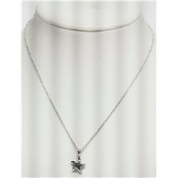 #13-STERLING SILVER DIAMOND RHODIUM PLATED STAR