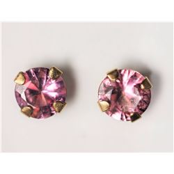 #18-14KT YELLOW PINK SAPPHIRE (0.38CT) EARRING