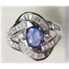 Image 1 : #19-STERLING SILVER SAPPHIRE & CUBIC ZIRCONIA RING
