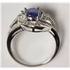 Image 2 : #19-STERLING SILVER SAPPHIRE & CUBIC ZIRCONIA RING