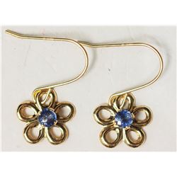 #20-14KT YELLOW SAPPHIRE FLORAL EARRINGS