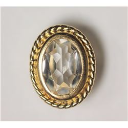 #22-14KT YELLOW GOLD WHITE TOPAZ PENDANT