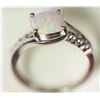 Image 2 : #23-STERLING SILVER OPALITE & DIAMOND RING