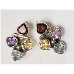#24-STERLING SILVER GARNET ,AQUAMARINE ,CITRINE
