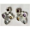 Image 2 : #24-STERLING SILVER GARNET ,AQUAMARINE ,CITRINE